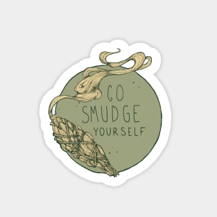 Go Smudge Yourself || Burning Sage Illustration || BLACK Sticker